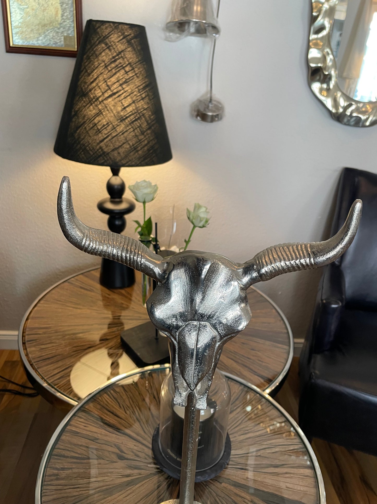 „Bull Skull“ Skulptur - Deko Café Living Provence