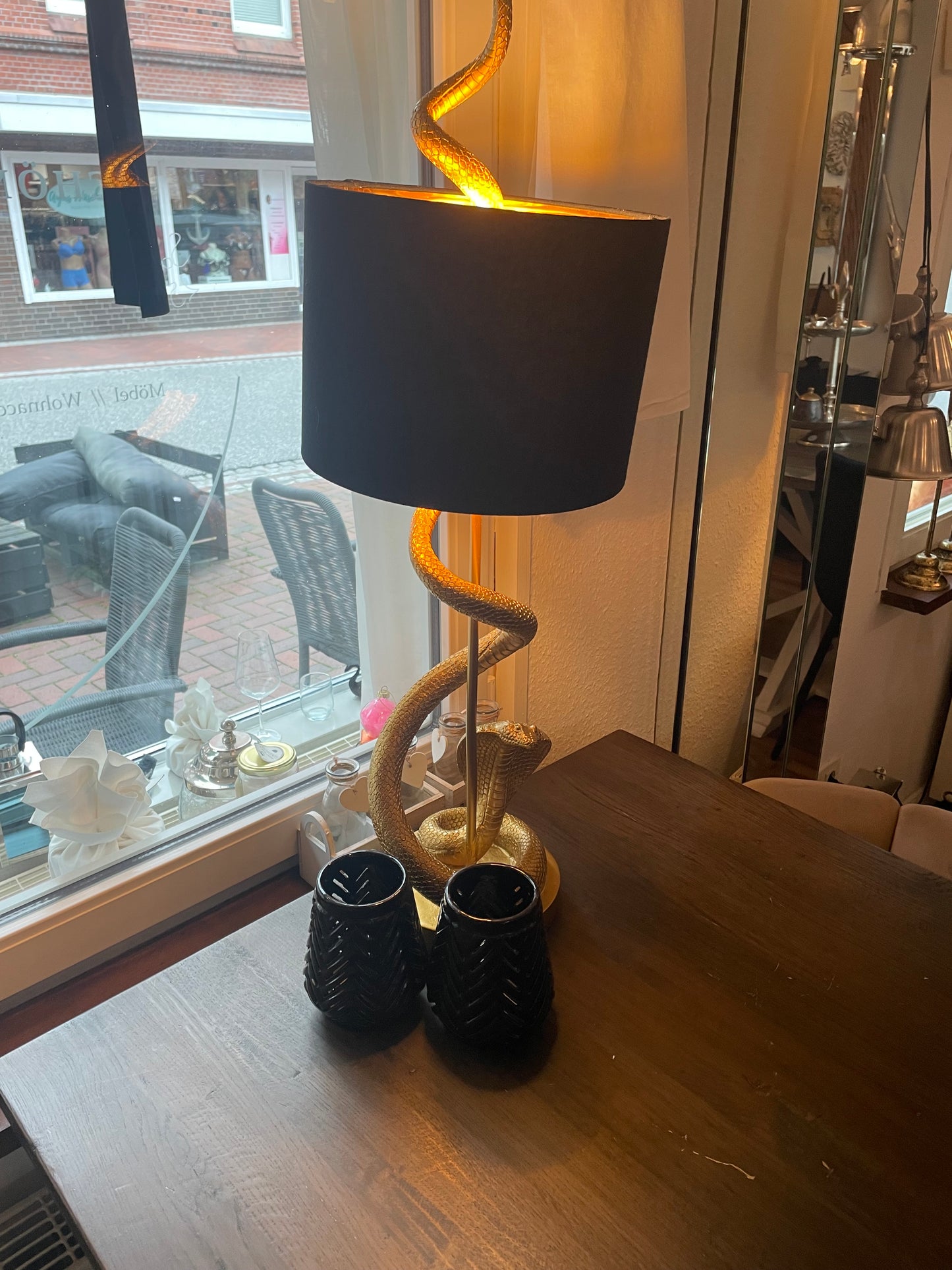 Design-Tischlampe „GOLDEN COBRA“ - Deko Café Living Provence