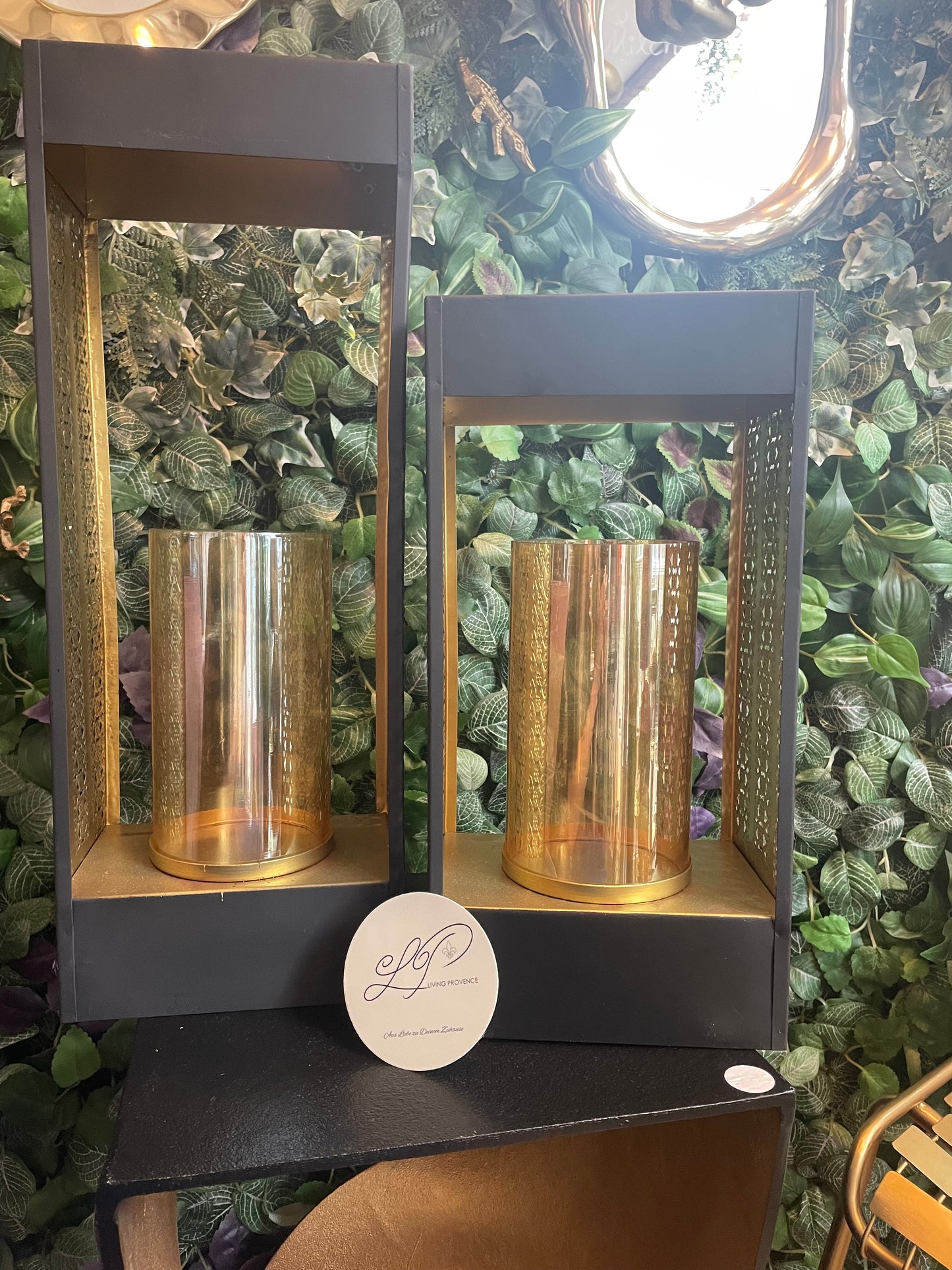 Windlichter „Noir & Or“ - Deko Café Living Provence