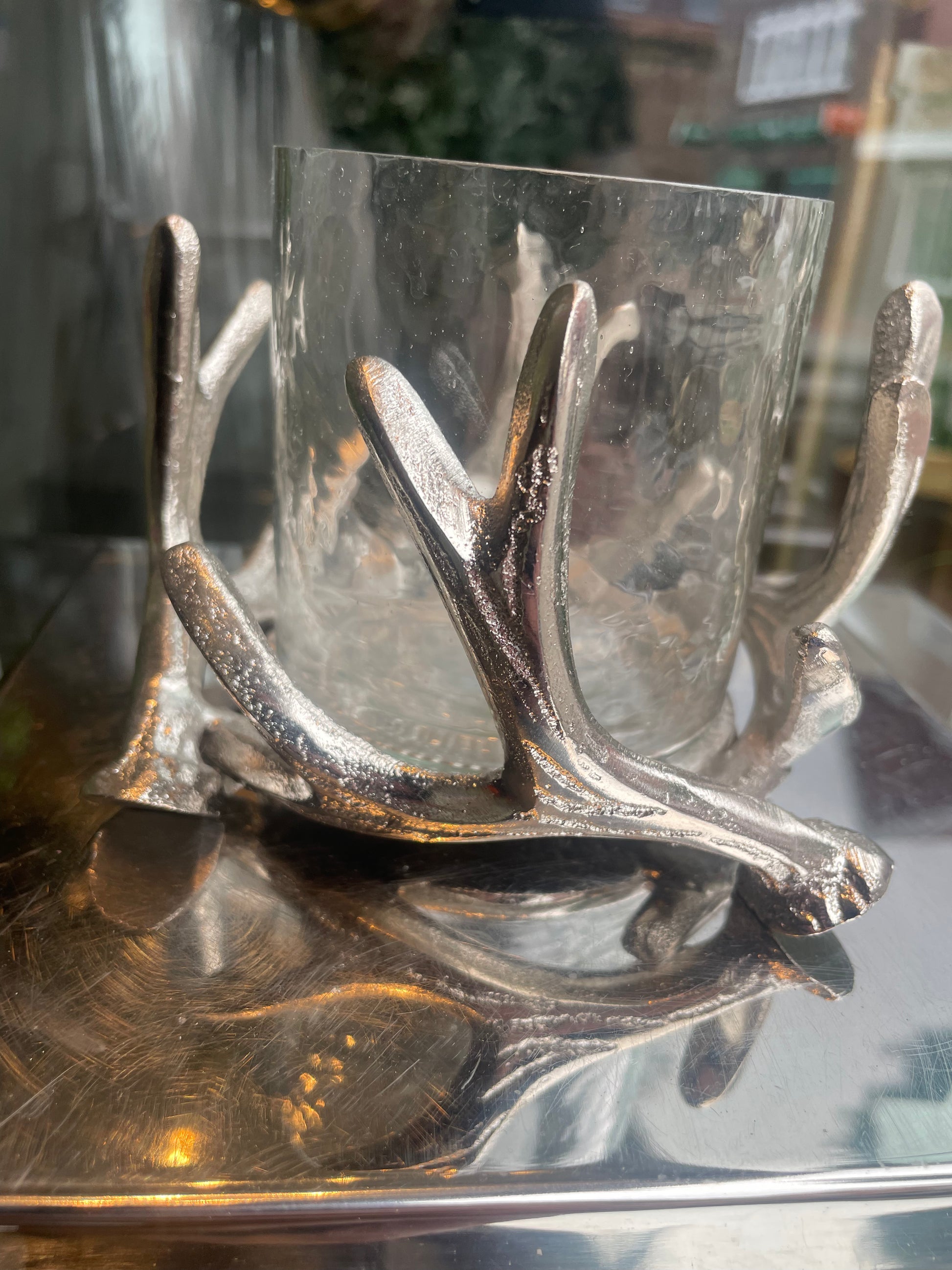 Windlicht Silber  „Wild Light“ - Deko Café Living Provence