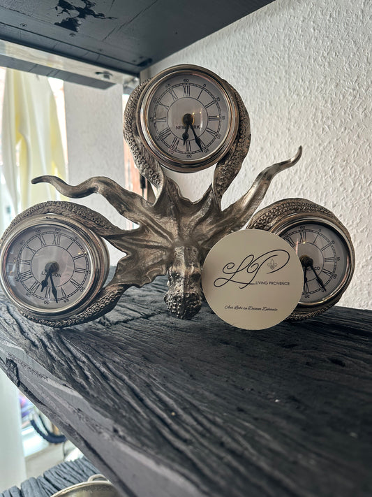 Dekoskulptur „Octopus Clock“ - Deko Café Living Provence