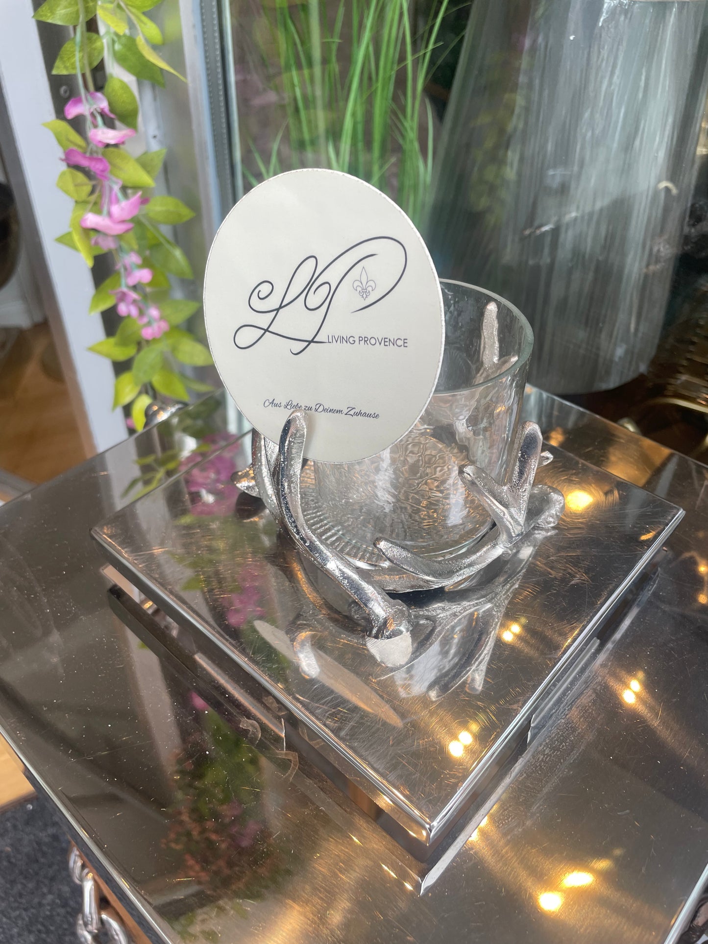 Windlicht Silber  „Wild Light“ - Deko Café Living Provence 